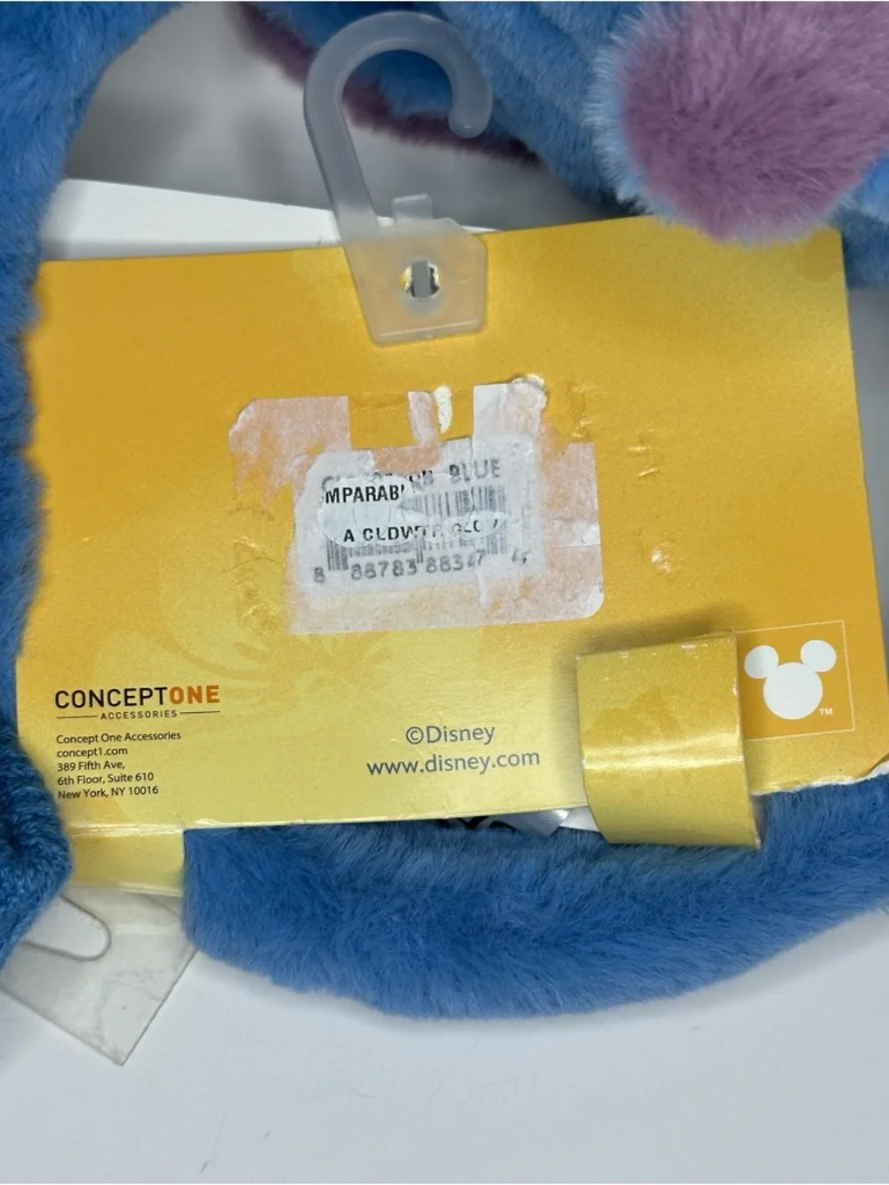 Disney Lilo & Stitch Stitch Face 3D Ear Muffs & Blue Gloves 2pc NEW (Damaged)
